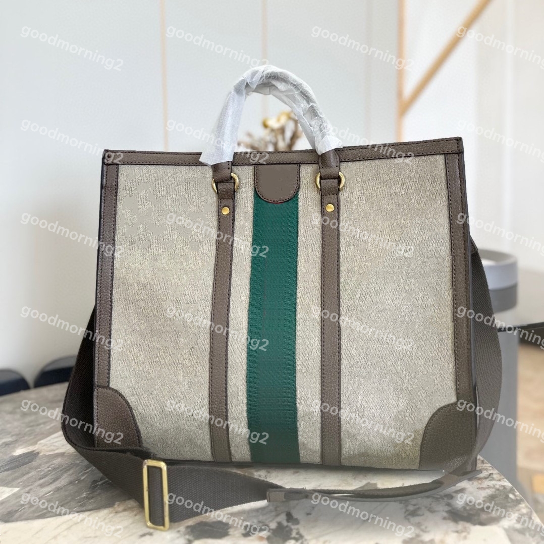 2023 Brand Tote Bag Large Size Weekend Travel Handbag Work Business Computer Bags Shopping Shoulder Backpack Letter Pattern Red Green Stripe Design