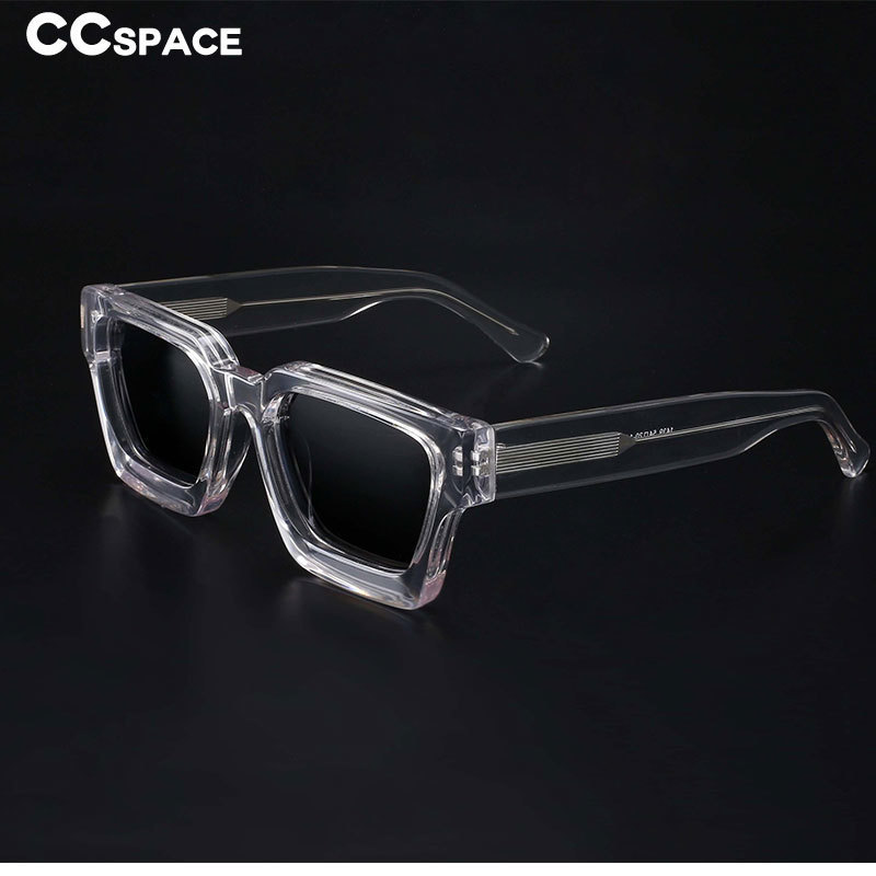 Fashion Sunglasses Frames 54300 Square Vintage Acetate Polarized Sun Glasses Large Frame Wide Leg Sunglasses for Men Women Optical Eyewear Uv400 23083