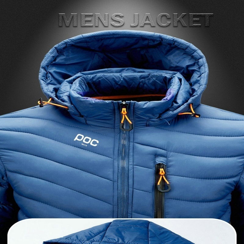 Cycling Jackets Men's Winter Thermal Jacket Moto Poc Cycling Hooded Warm Coat Outdoor Windbreaker Mountain Bike Cothing MTB Bicycle Down Jackets 