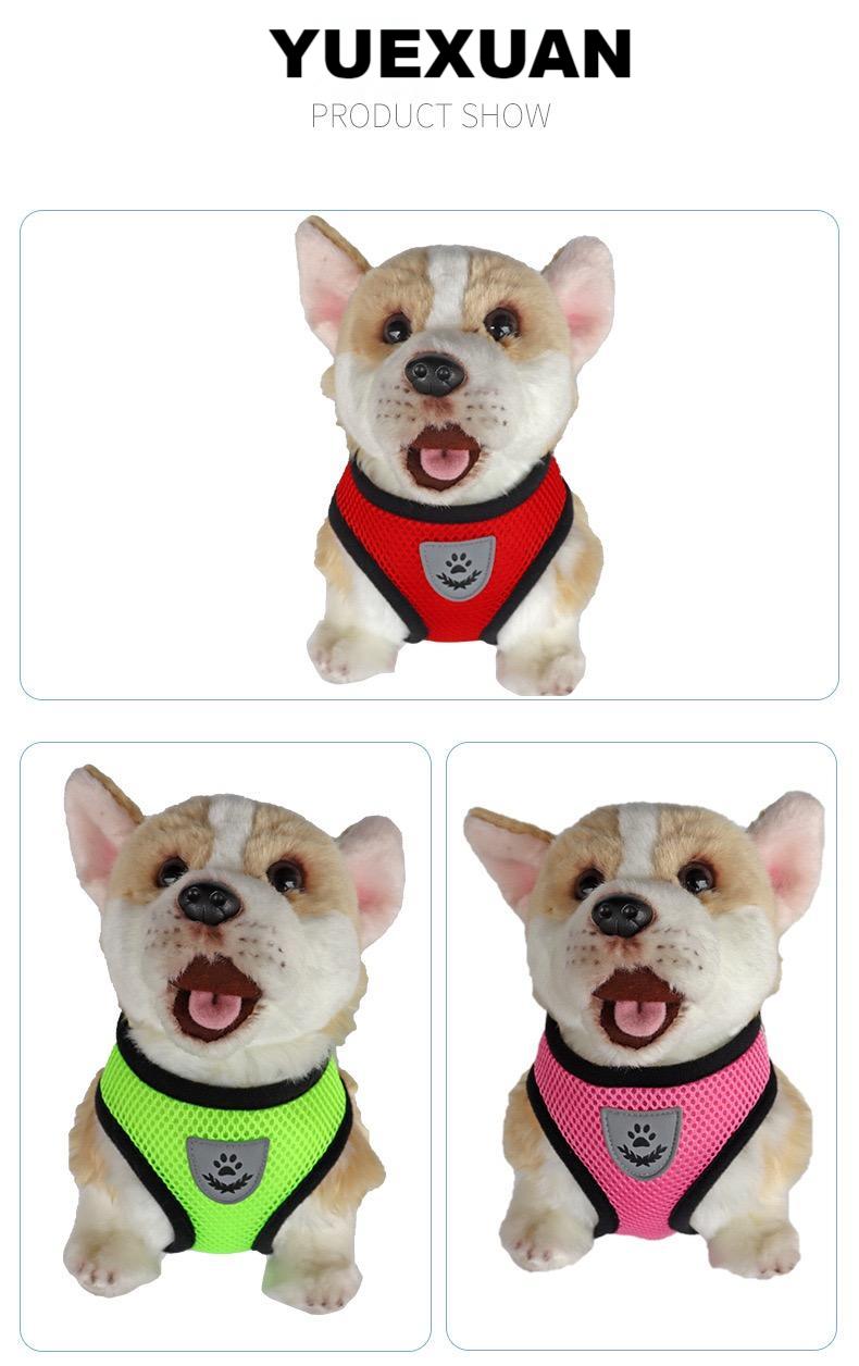 YUEXUAN Cat Dog Harness with Collar Lead Leash Pet Adjustable Vest Polyester Mesh Breathable Harness Easy Control Reflective for Small Dog Cat accesso