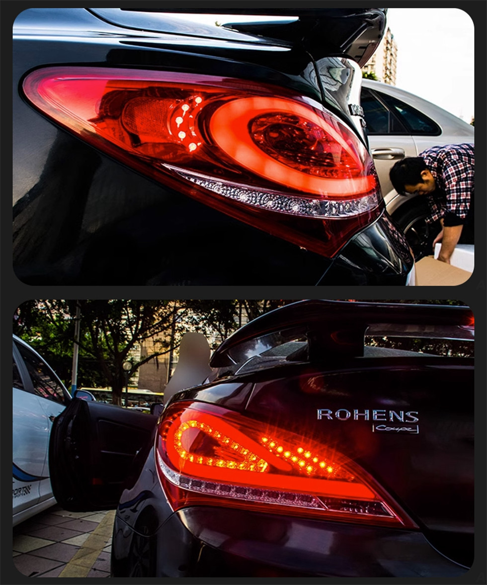 LED Car Rear Lamp Assembly for Hyundai Rohens Coupe 2009-2012 Brake Reverse Taillight LED DRL Signal Lights