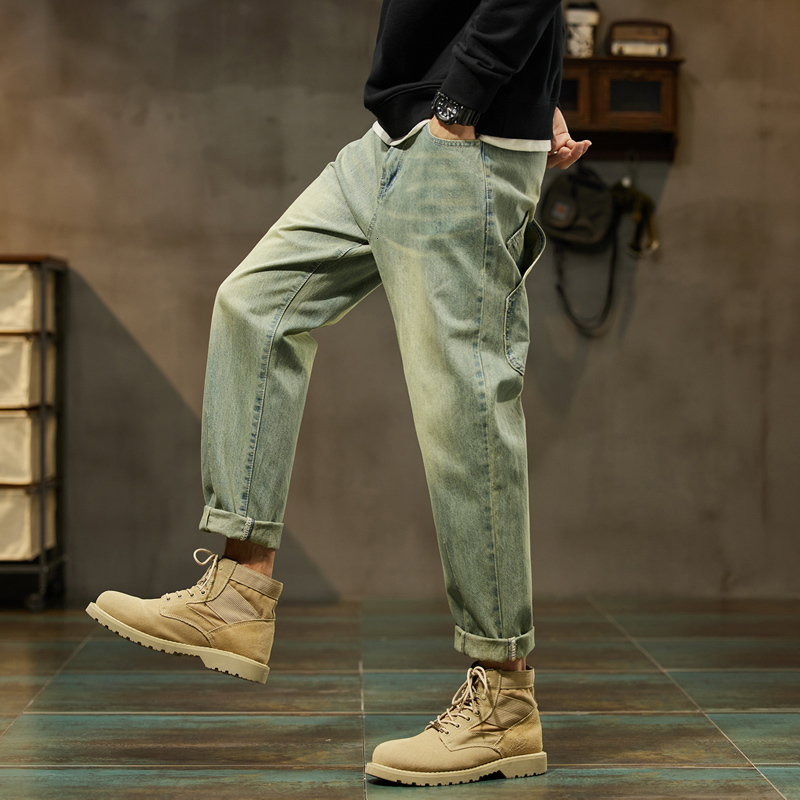 Men's Jeans Spring Jeans for Men Baggy Pants Loose Fit Harem Pants Vintage Clothes Men Fashion Pockets Patchwork Large Trousers Oversized 42 2308