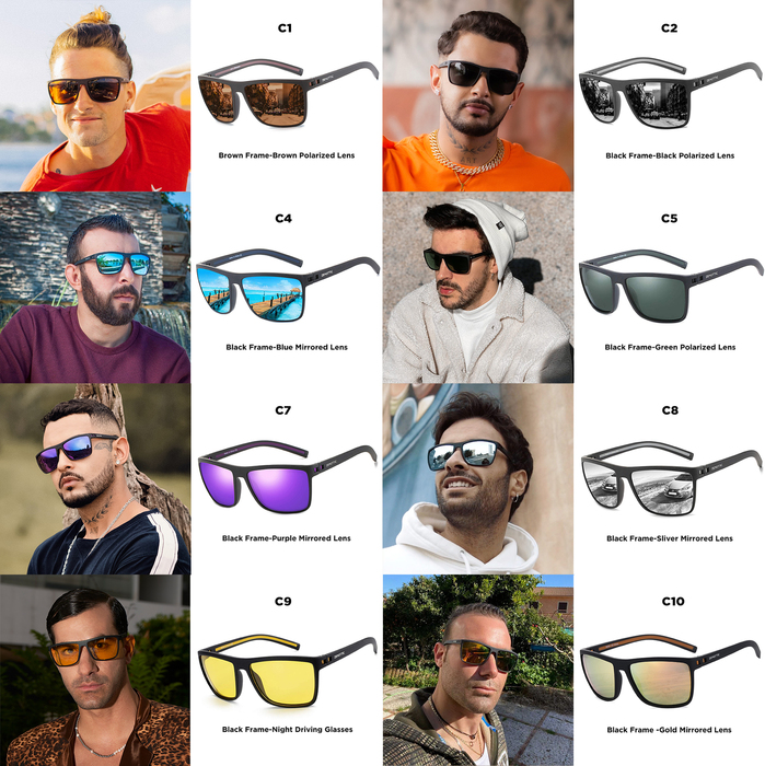 Fashion Sunglasses Frames ZENOTTIC Polarized Sunglasses Shade for Women Men Lightweight TR90 Frame UV400 Protection Square Sun Glasses 230830