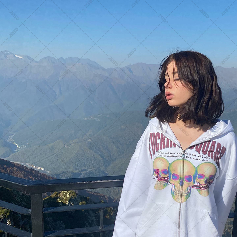 Men's Hoodies Sweatshirts Y2k Anime Print Hoodie Men Zip Long Sleeve Street Sweater Jacket Letter Loose Punk Gothic Loose Hoodie Jacket 230829