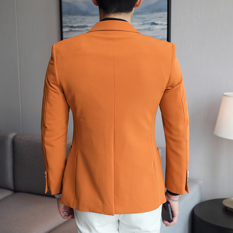 Men's Suits Blazers Arrival Spring Orange Blazers For Men Slim Fit Groom Wedding Suit Jacket Classic 5XL Plus Size Mens Casual Suit Jacket 230829