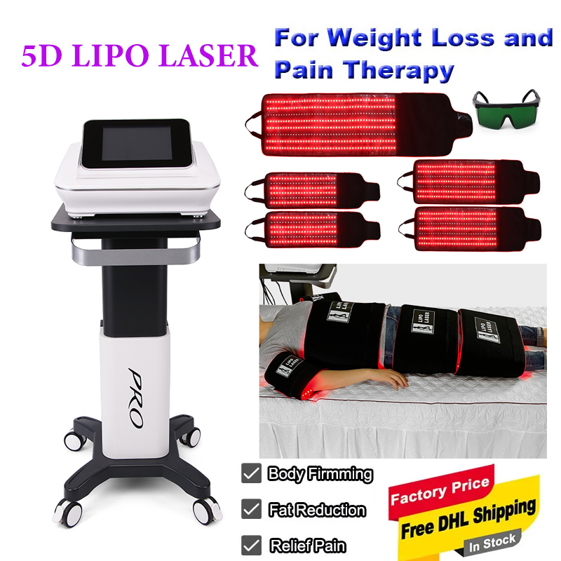 NEW Lipolaser Machine lose Weight Pain Therapy Liposuction Slimming Fat Removal Laser Cellulite Reduction Salon Use Red Light 5D Maxlipo Dual Waveleng