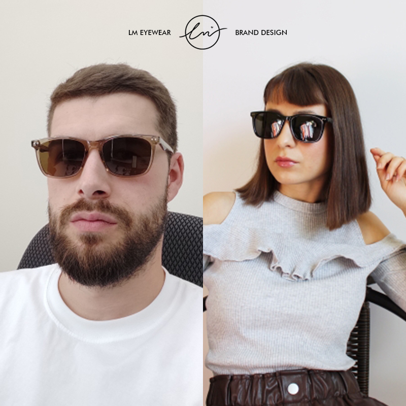 Fashion Sunglasses Frames LM Polarized Sunglasses Men Women Fashion Square Shades Transparent Frame Ladies Travel UV400 Goggles Driving Sun Glasses 23