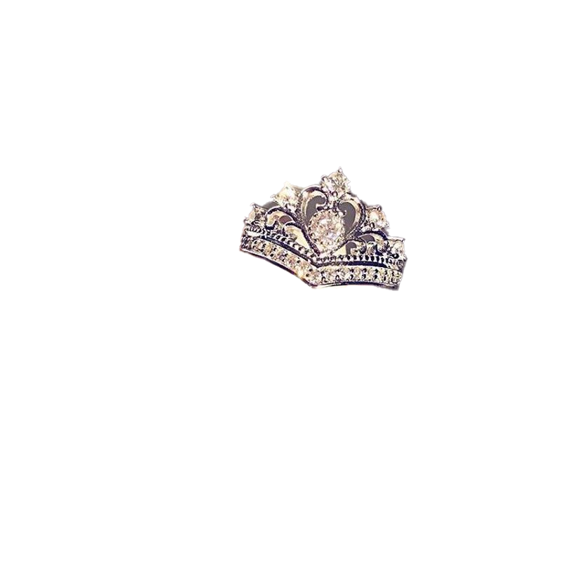 Sparkling Ins Top Sell Lovely Fine Jewelry 925 Sterling Silver Crown Ring White Topaz CZ Diamond Promise Women Wedding Bridal Ring