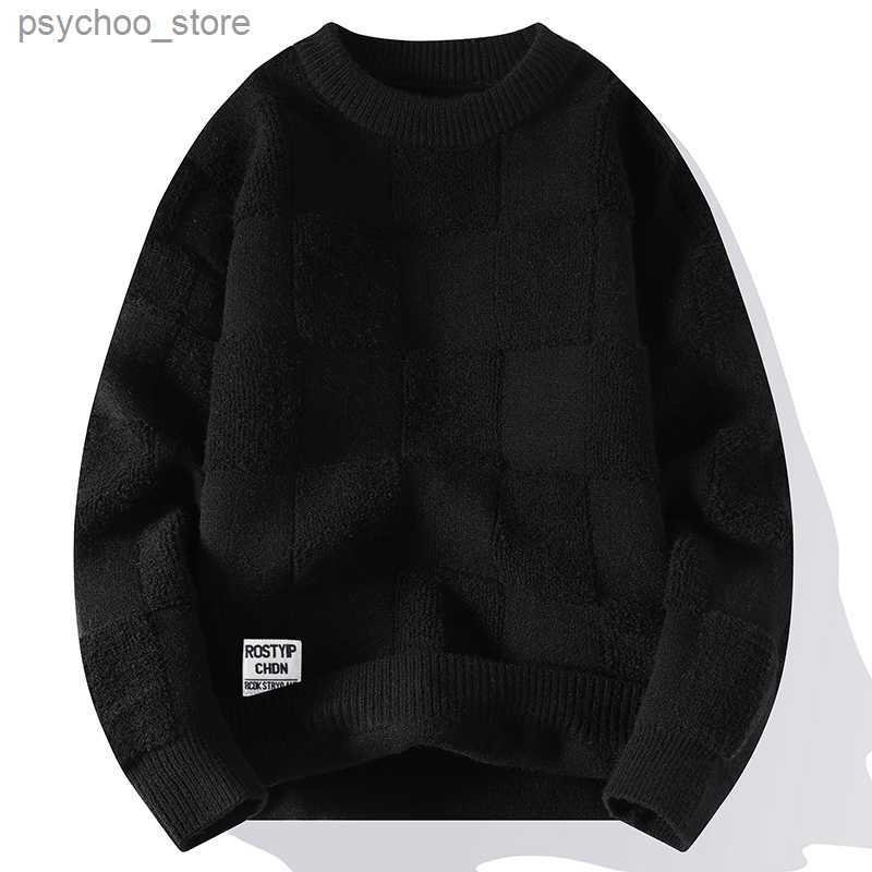 Huncher Mens Knitted Sweater Men 2022 Winter Thick Fluffy Casual Oversized Vintage Jumper Male Korean Fashion Crewneck Sweaters Q230830