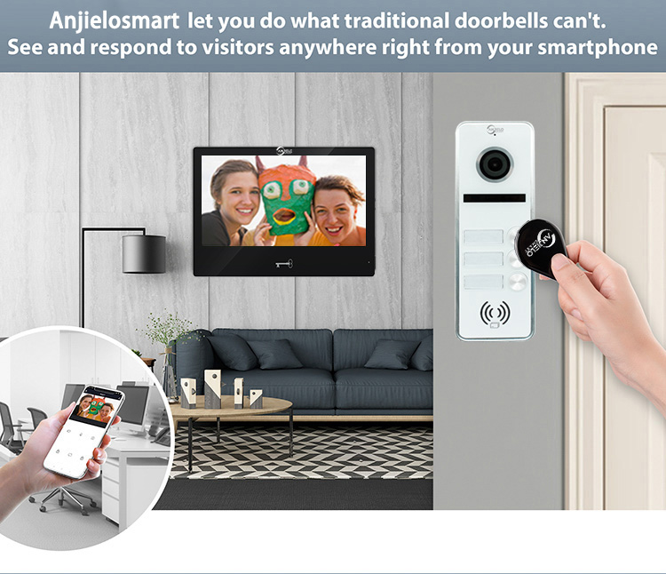 Tuya Smart Anjielosmart Doorbell Camera - 10-Inch Touchscreen Monitor with Night Vision & Wide Angle View for Enhanced Security at Home