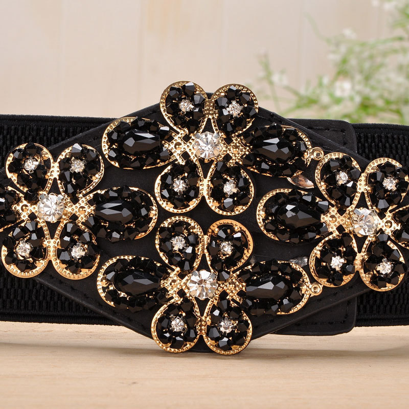 Belts Female Braided Belt Elastic Women Belt Colorful Crystal Decorated Strech Waist Strap Correa Cummerbund BL227 230830