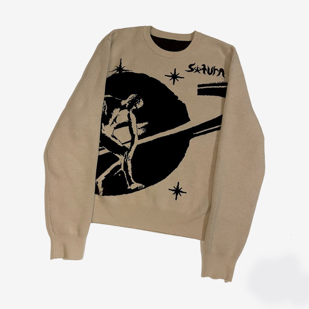 Men s Sweaters Pullovers Creative Stripe s Knitted Streetwear Maiden Oversized Harajuku O Neck Knitwear Men Clothing 230830