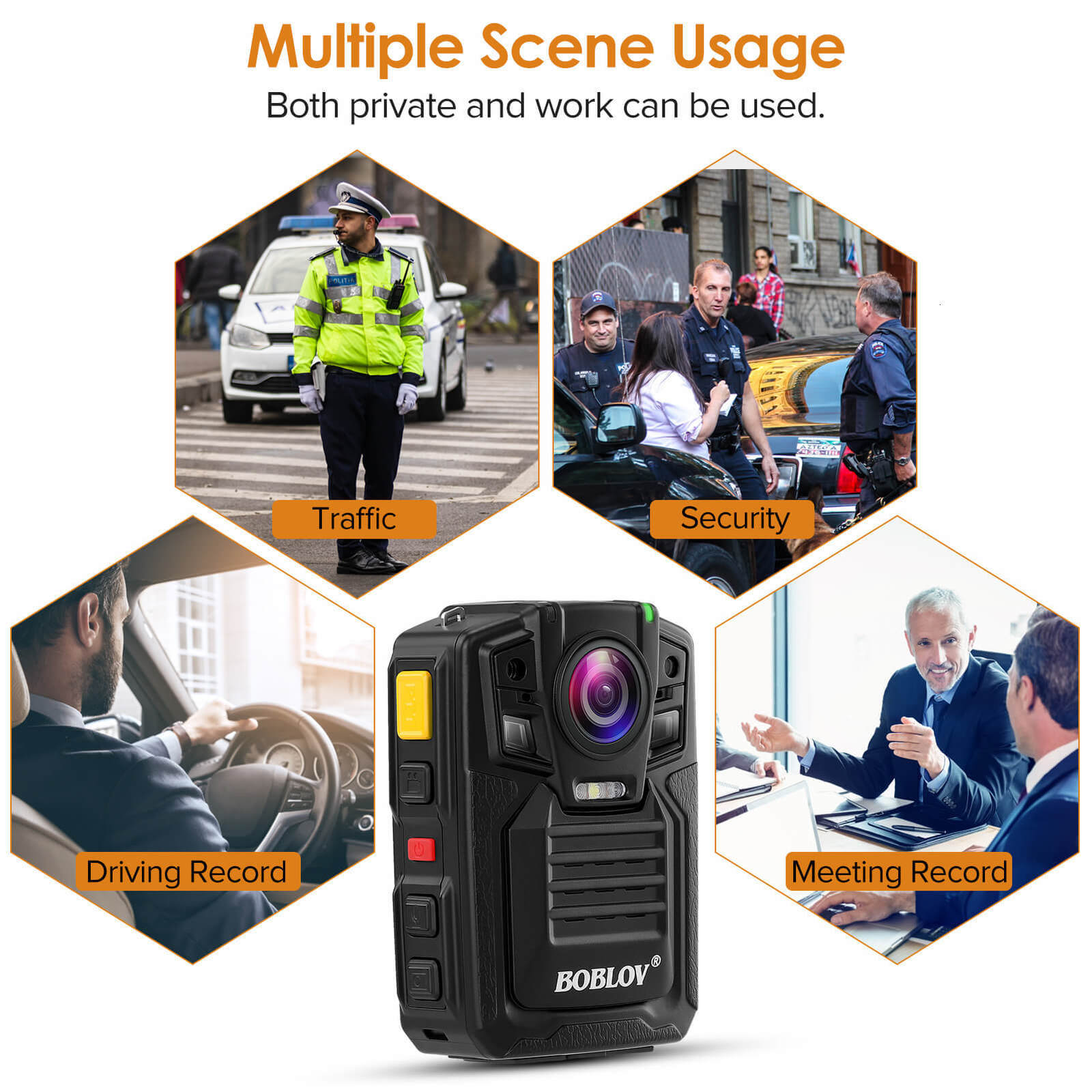 Mini Cameras BOBLOV V8N Camera 64G 1080P Body Mounted BodyCam Video Recorder IR Night Vision Audio DVR for Security Guard Camara 230830