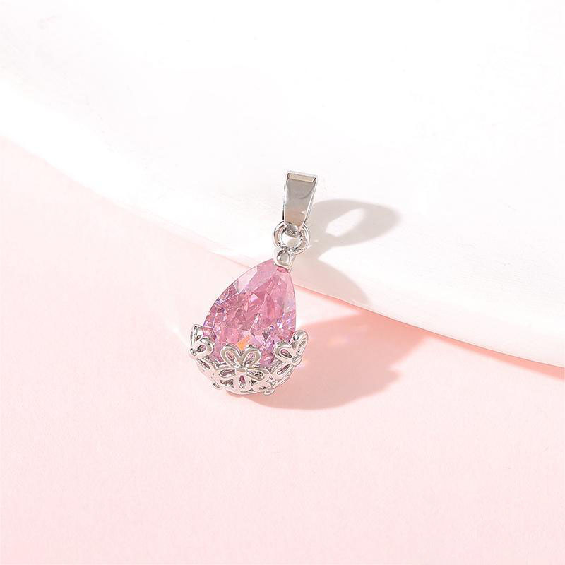 CZ Micro Pave Heart Key Flower Charm Pendant for Necklace Making