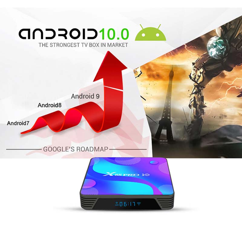 X88PRO10 Transpeed Android 10 TV BOX 2.4G&5.8G Wifi 4k 3D TV receiver Media player HDR+ High Qualty Very Fast Box