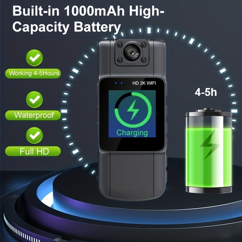 Mini Cameras 2k Body Camera with Screen Wifi Cam Night Vision App Control 4 5Hours Record for Law Enforcement Meeting Outdoor 230830