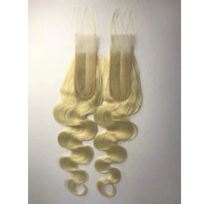 Peruvian Virgin Hair 2X6 Lace Closure Middle Part 10-22inch 613# Blonde Color Body Wave Yirubeauty