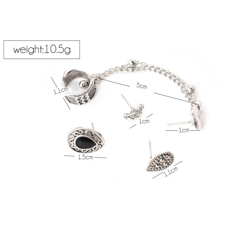Ear Cuff 4 Pcs Set Bohemian Style Vintage Geometric Crown Tassel Chain Clip Earrings For Women Wholesale 230830