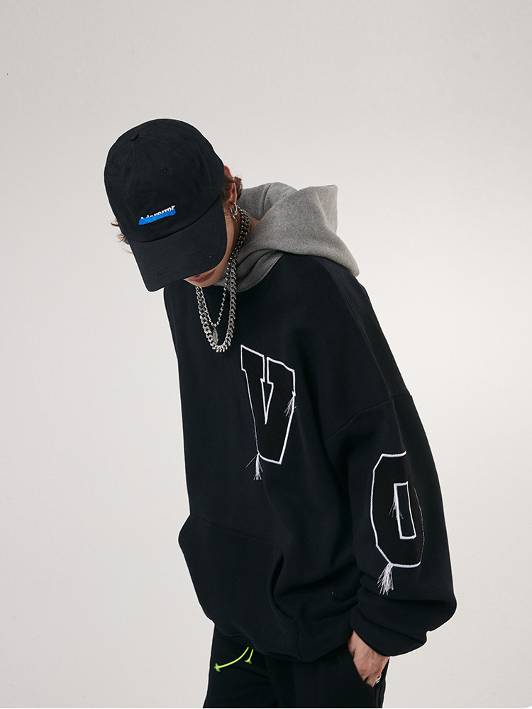 Men's Hoodies Sweatshirts Y2K Hoodie Simple Embroidery Letter Plush Loose Shoulder Inf Men Sweater 230829