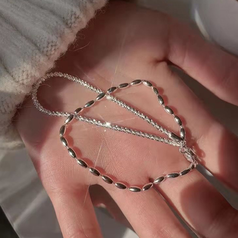 Fashion 925 Sterling Silver Double Layer Bracelet Beads Exquisite Simple Women Bracelet Fine Jewelry Accessories