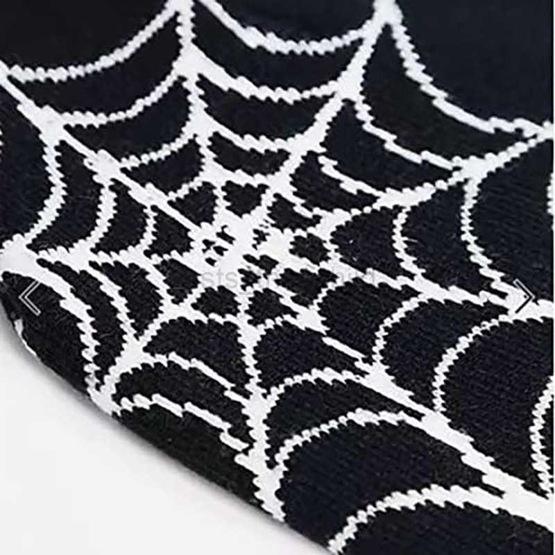 Ball Caps Dicusph Y2k Gothic Spider Web Jacquard Knitted Hat Hip Hop Warm Wool Hat Cold Hat