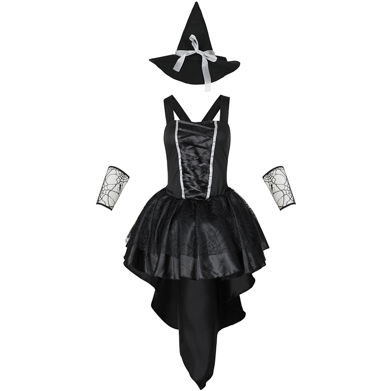 Urban Sexy Dresses Carnival Halloween Lady Multicolor Tuxedo Witch Costume Cute Elegant Crape Magic Playsuit Cosplay Fancy Party Dress 230829