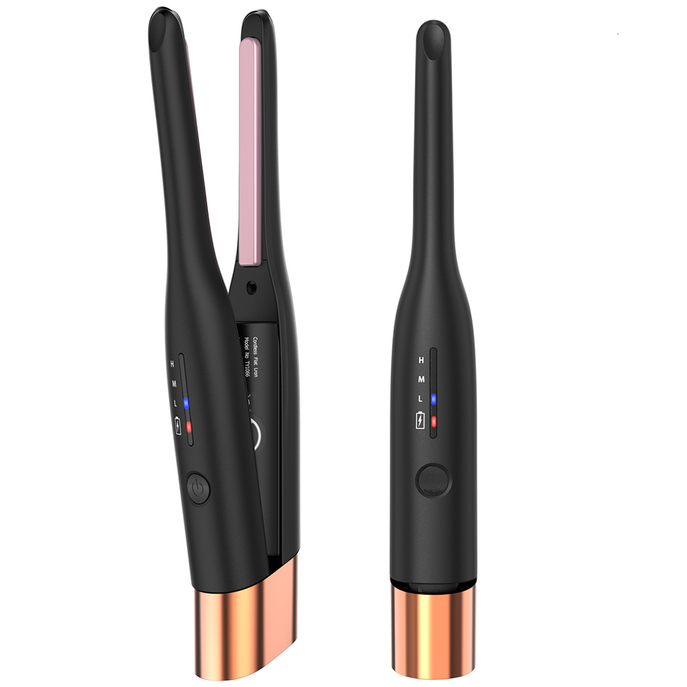 Hair Straighteners Wireless Electric Straightener Rechargeable Instant Heating Curling Iron Flat Straighting Splint Curler Tools 230829