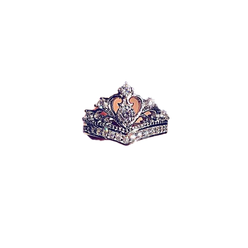 Sparkling Ins Top Sell Lovely Fine Jewelry 925 Sterling Silver Crown Ring White Topaz CZ Diamond Promise Women Wedding Bridal Ring