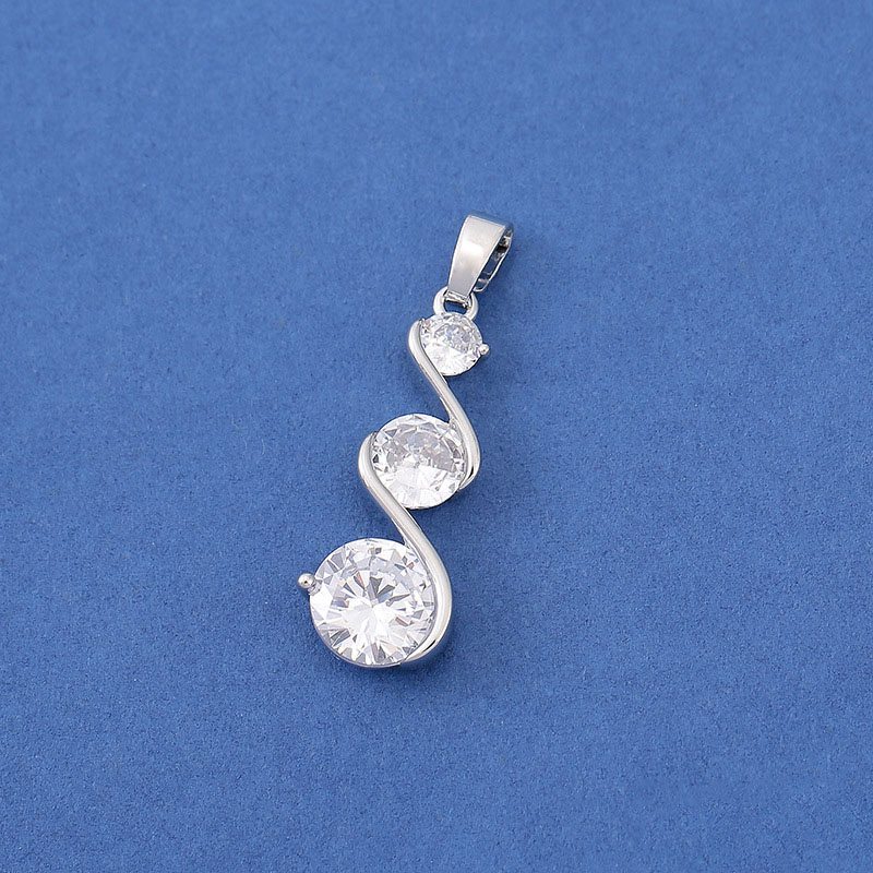 CZ Micro Pave Heart Key Flower Charm Pendant for Necklace Making