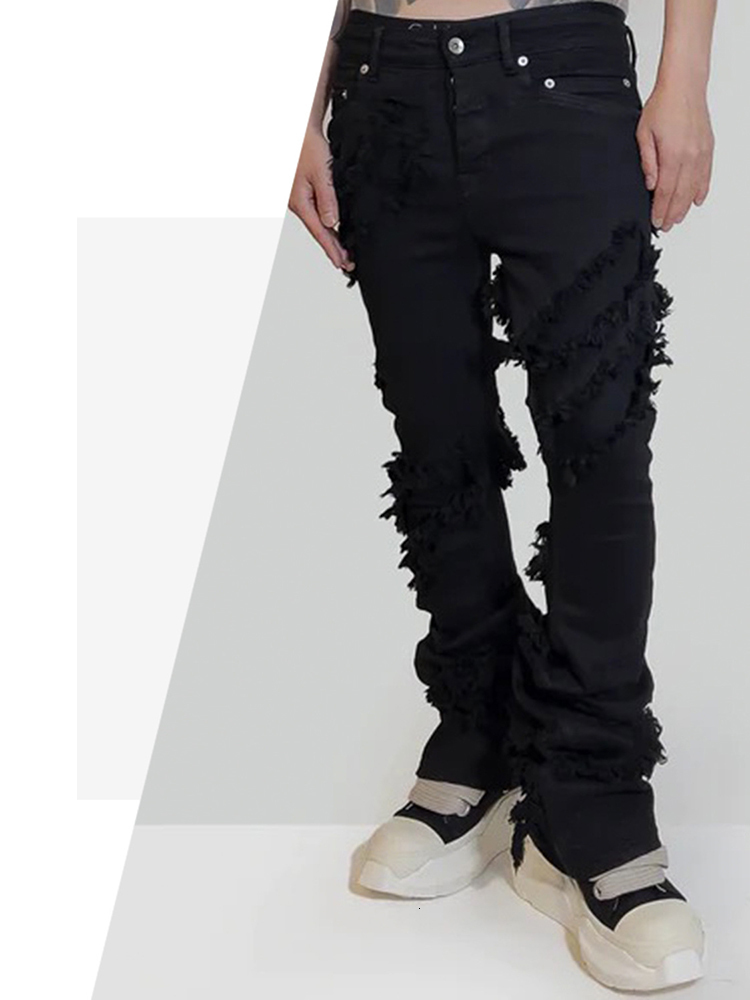 Men's Jeans PFNW Autumn Niche Style High Elastic Solid Color Men And Women Trousers Darkwear Jeans Chic Pencil Pants 12A4954 230829