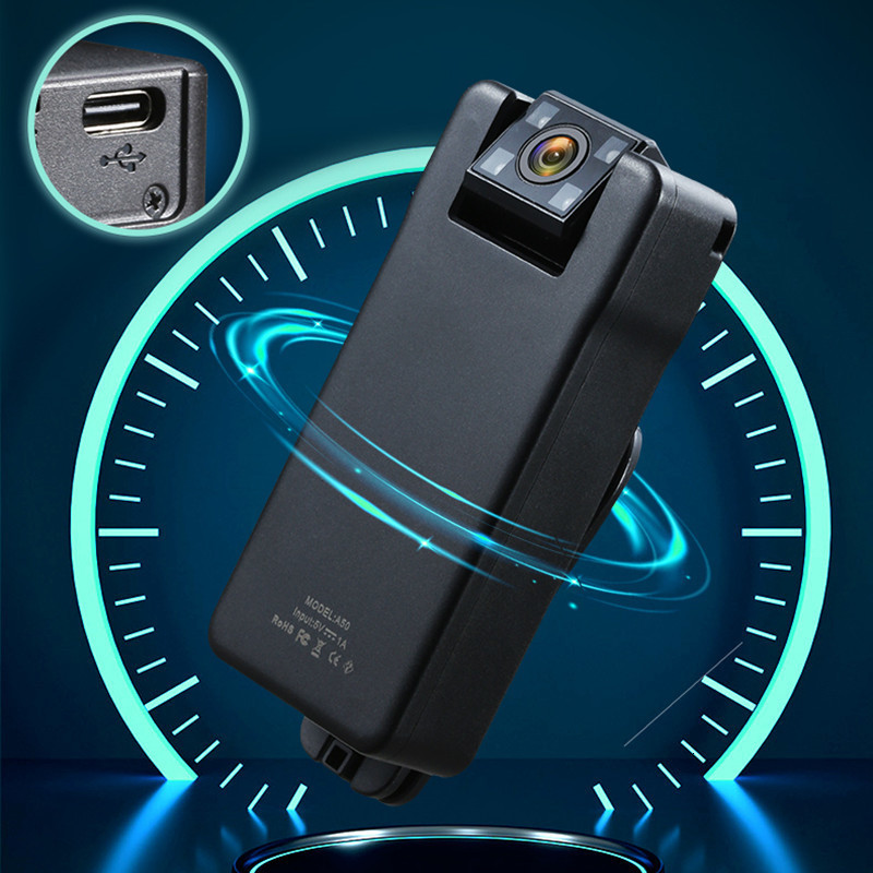 Mini Cameras Vandlion A50 WIFI Camera Remote Control 150 Degrees Wide Angle Rotation Lens 1080P Bodycam with Rotating Back Clip 230830