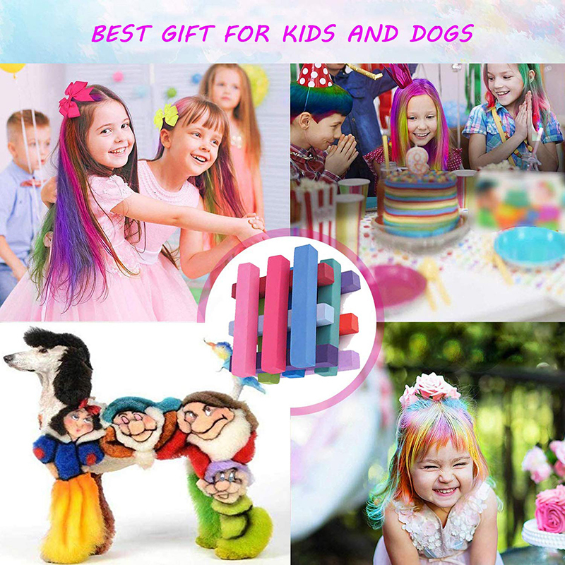 Hair Colors Temporary Chalk Set Crayons for s and Pets Dog Washable Non toxic Dye Art DIY styling tools Party