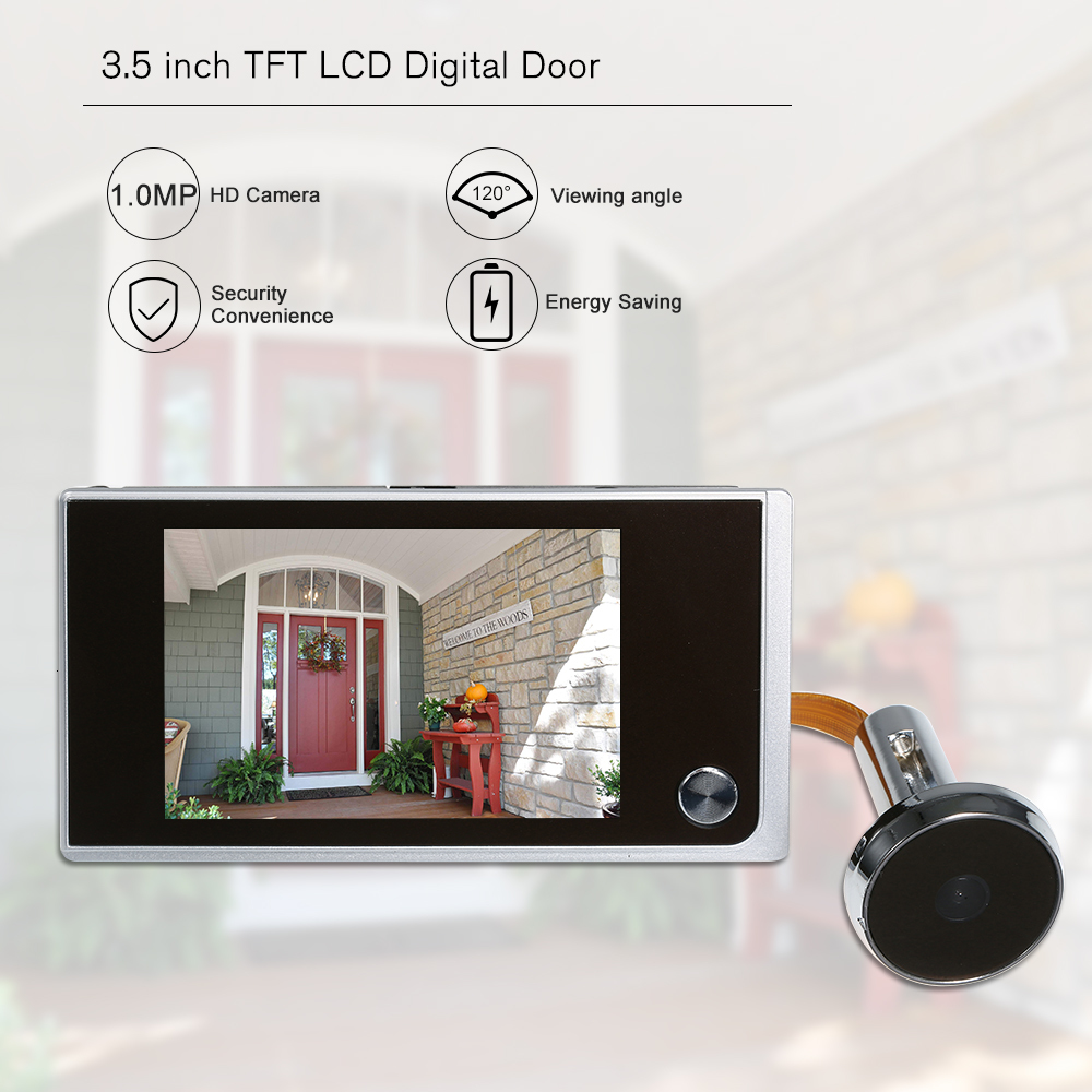 Video Door Phones Digital Camera 3 5inch LCD Color Screen 120 Degree Peephole Viewer Eye Batteries are not included 230830