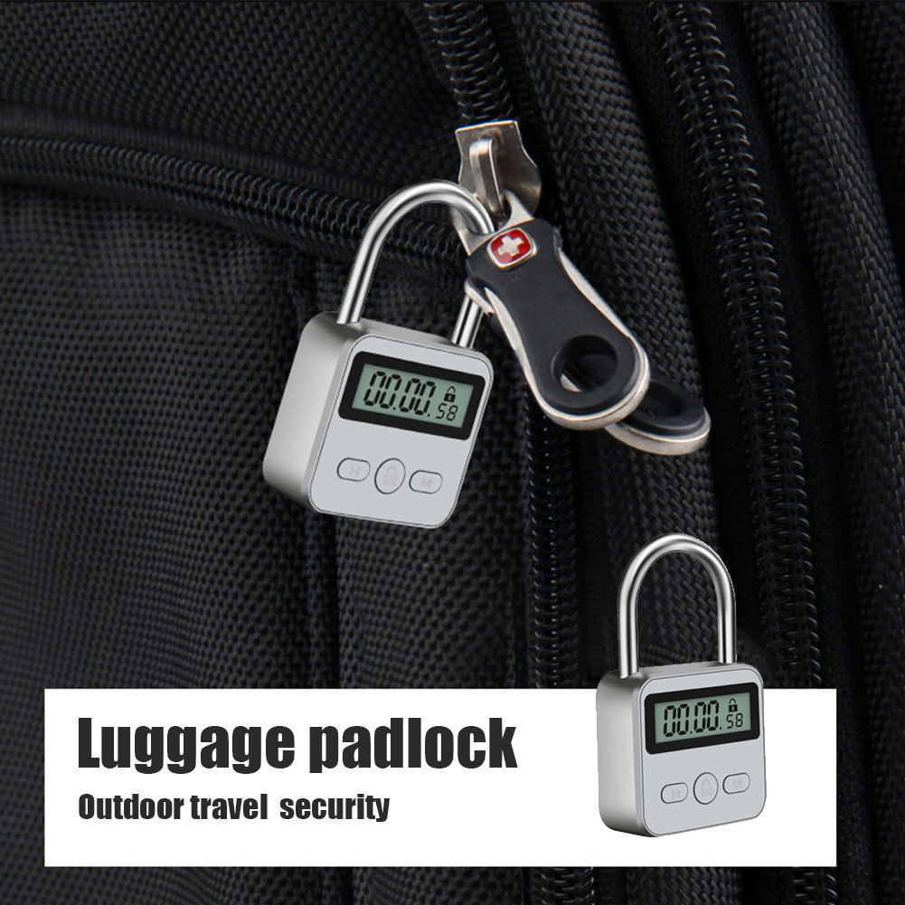 Door Locks Digital Timer Lock USB LCD Display Metal Micro Electronic Rechargeable Time Out Multi Function Heavy Duty Padlock 230830