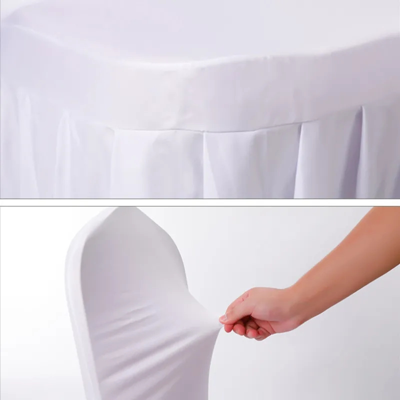 Pleated Skirt Chair Covers Party Weddings Banquet Polyester Chairs Covers for Hotel Home Decor Wedding