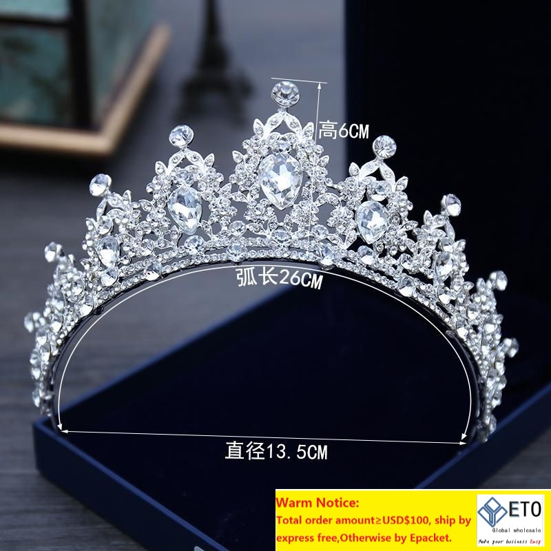 Rhinestone barrettes Wedding Headpieces Jewelry Tiara Crystal Diademas Princess Crown Headpiece For Dress Bridal Accessories Wholesal ZZ