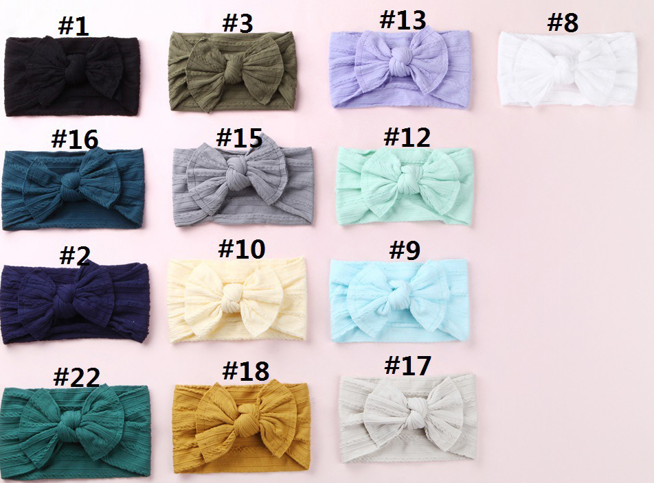 Hair Accessories Bulk 300pc/lot born Kids Cable Knit Wide Nylon Headbands Knotted Hair Bow Ribbed Headband Girls Hair Accessories DHL Free 230830