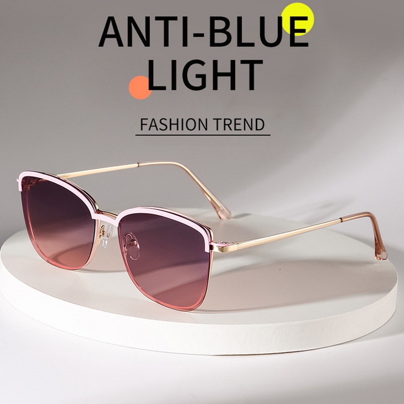 Fashion Sunglasses Frames 2 In 1 Glasses Anti Blue Light with 1Pc Magnetic Polarized Clip On Lenses Trendy Metal Frame Cat Eye Eyewear 230831
