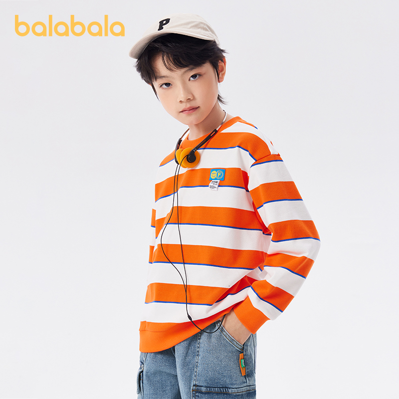 Hoodies Sweatshirts Balabala Toddler 2023 Boy Sweater Spring Autumn Fashion Striped Long Sleeved T Shirt Top 230830