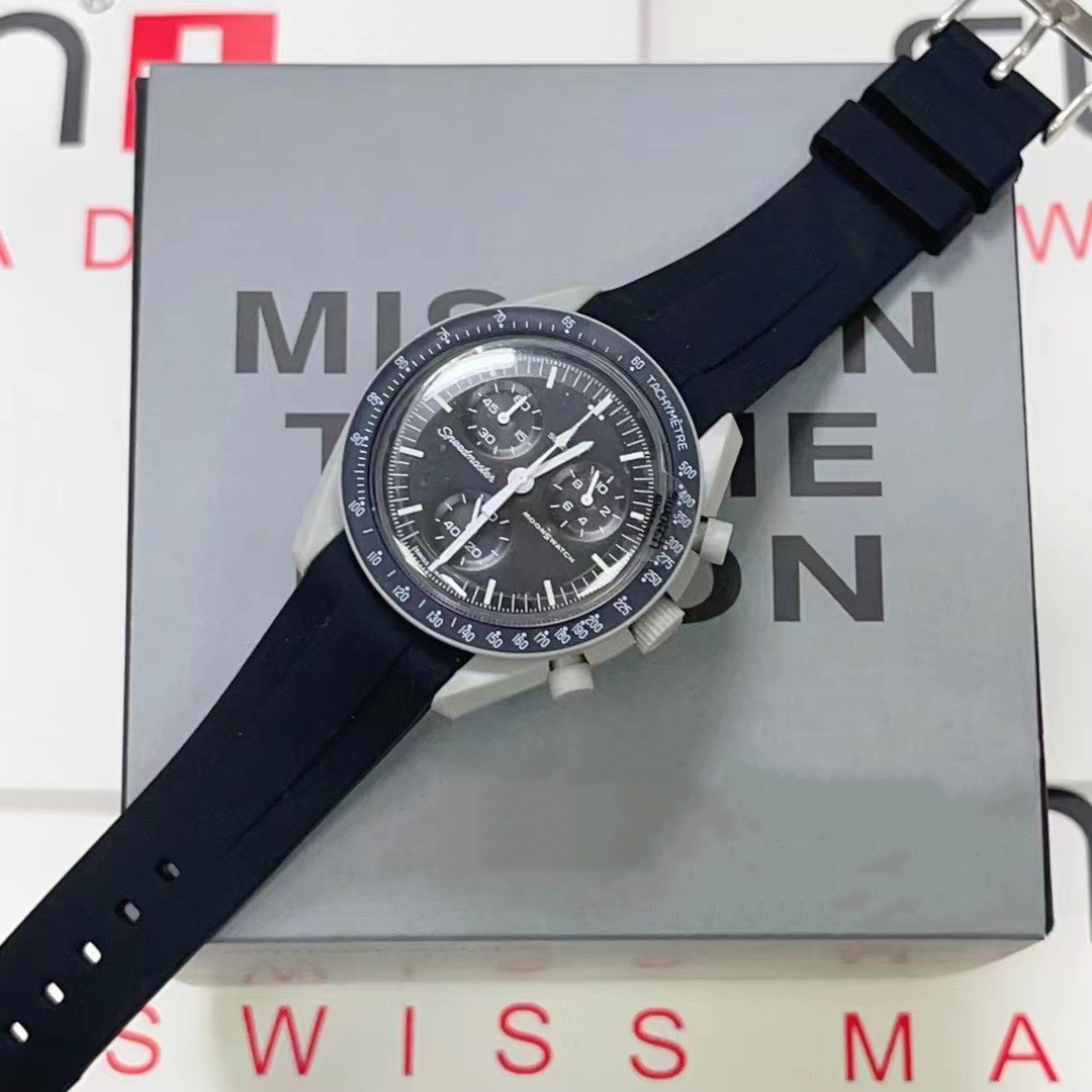 Moon Mens Watches Bioceramic Planet Full Function Quarz Chronograph Watch Silica Gel Luxury Designer Movement Watches High Quality Limited Edition Wristwatches