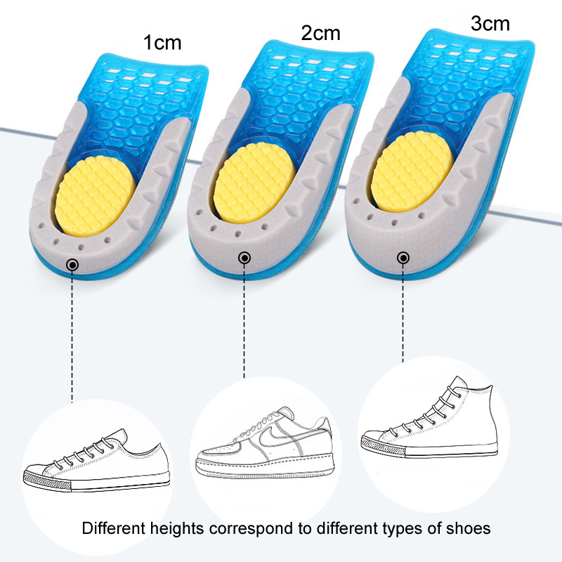 Shoe Parts Accessories TPE Heightened Insole Height Increase Half Shoes Pad Men Women Silicone Gel Invisible Growing Heel 1-3cm Lift Soles 230831