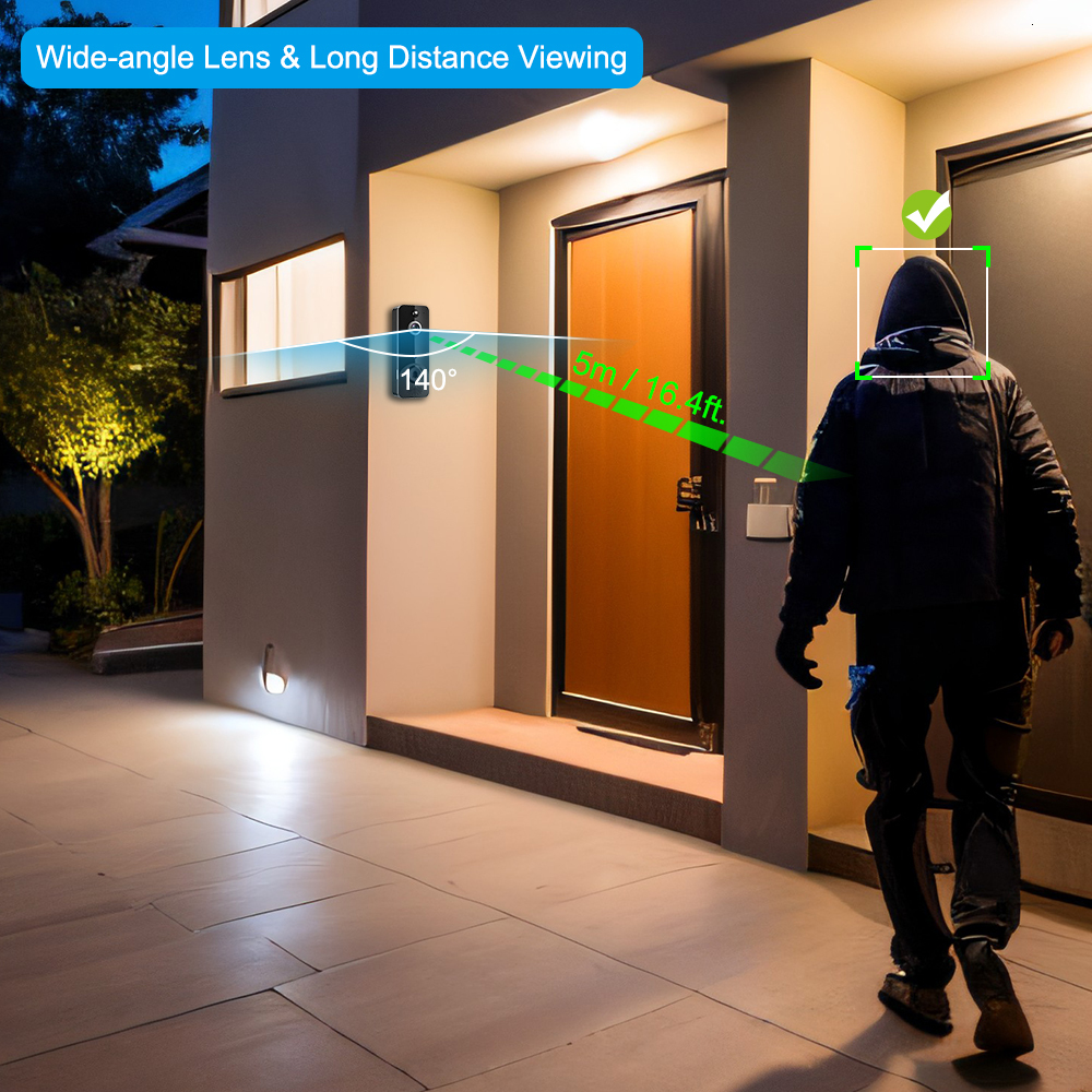 Video Door Phones WiFi Doorbell Camera Chime Wireless CMOS Support 2 Way Audio Motion Detection Infrared Night Vision Real time 230830