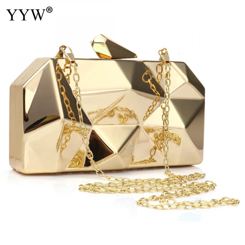 Iron Shoulder Bags Strap Chain Sg Women Clutch And Purse Sier Gold Evening Clutches Geometry Pattern Wallet Pouch 230830 4