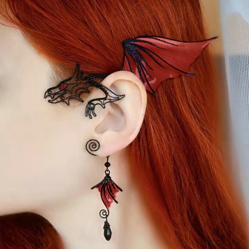 Ear Cuff Gothic Elf Halloween Cosplay Dragon Butterfly Clip Retro Punk Hip Hop Jewelry Gift Earrings 230830