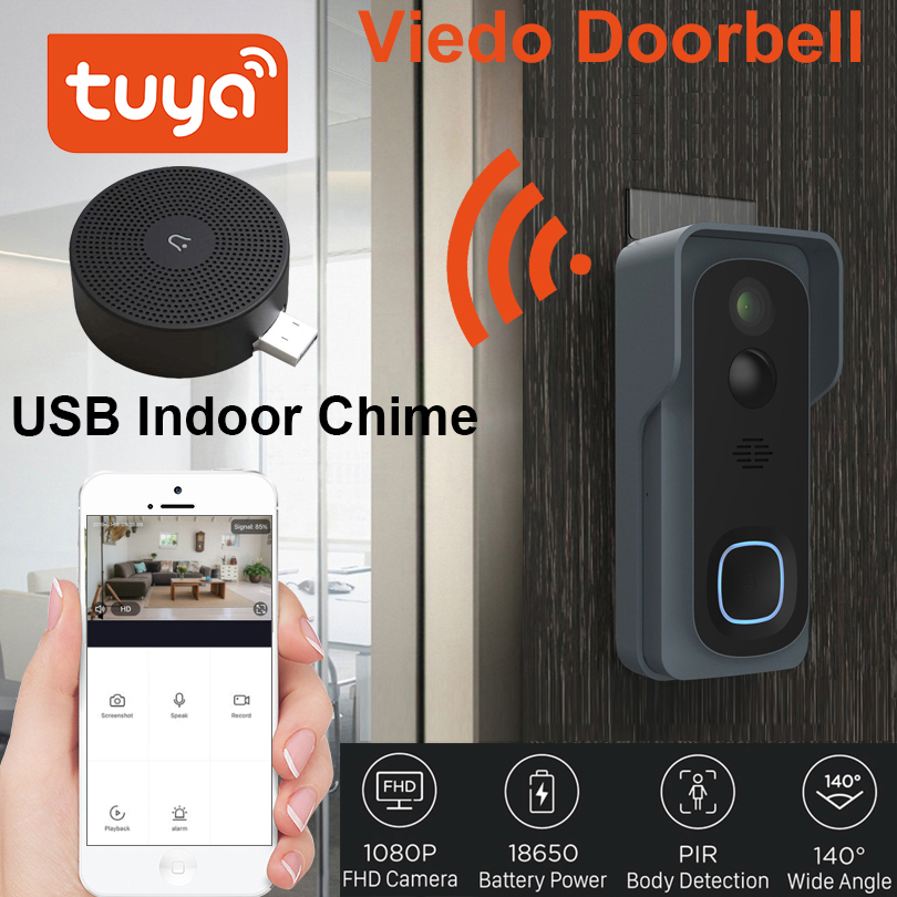 Video Door Phones WiFi Doorbell 1080P HD Support Google Alexa Voice Control Battery Chime Cloud Storage Night Vision Smart Home Security 230830