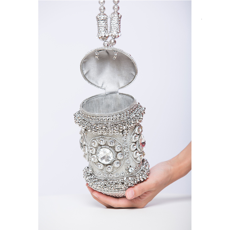 DOYUTIG Indian Style Women's Handmade Beaded Metal Clutches Classical Evening Wedding Rhies Crossbody Beads Bags F692 230830 991e