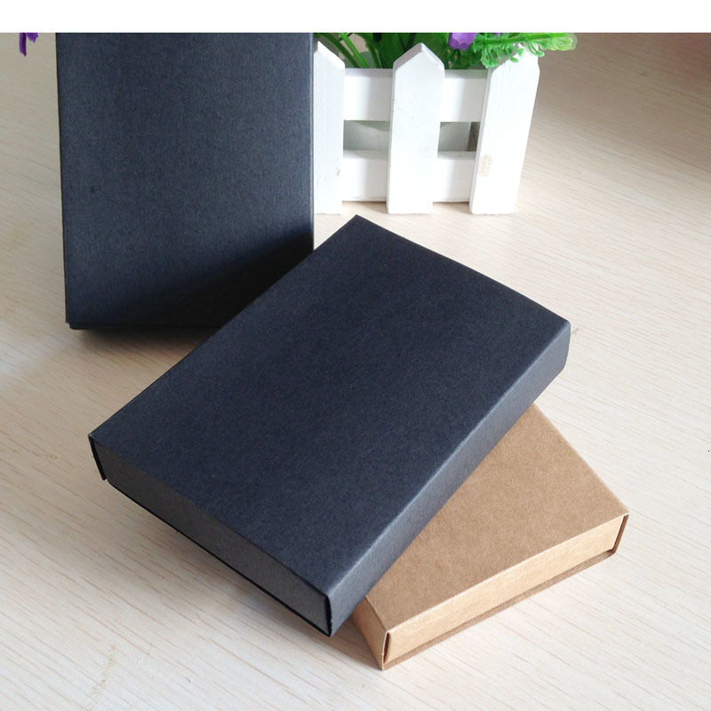 Jewelry Boxes 50PCS/Lot Gift box Retail Black Kraft Paper Drawer Box Gift Craft Power Bank Packaging Cardboard Jewelry Boxes 230831