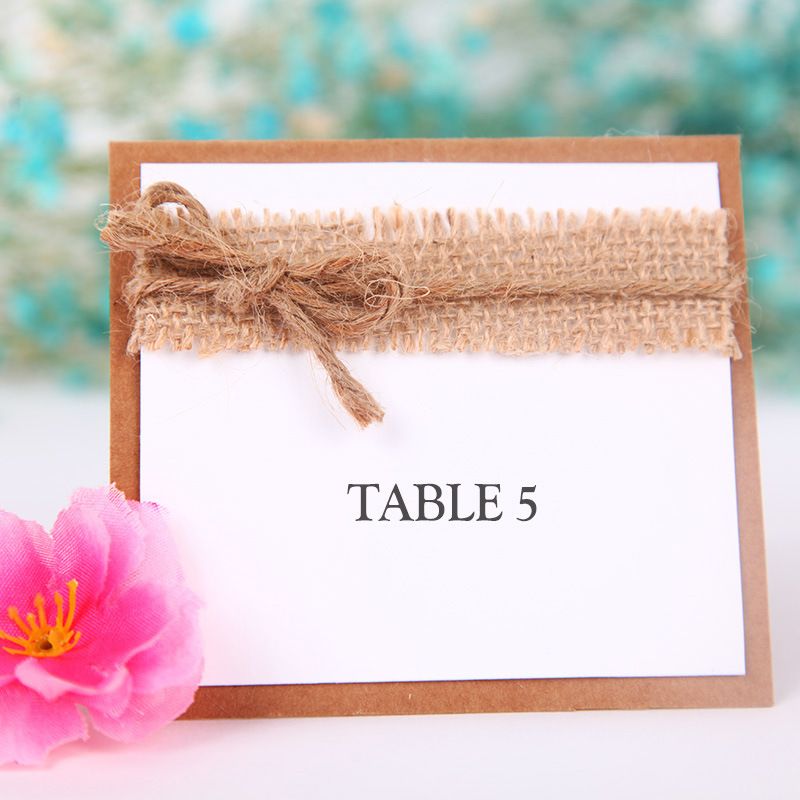 Retro Table Name Place Cards Linen Lace Wedding Party Favor DecorBirthday Party Centerpieces Accessories Baby Shower ZZ