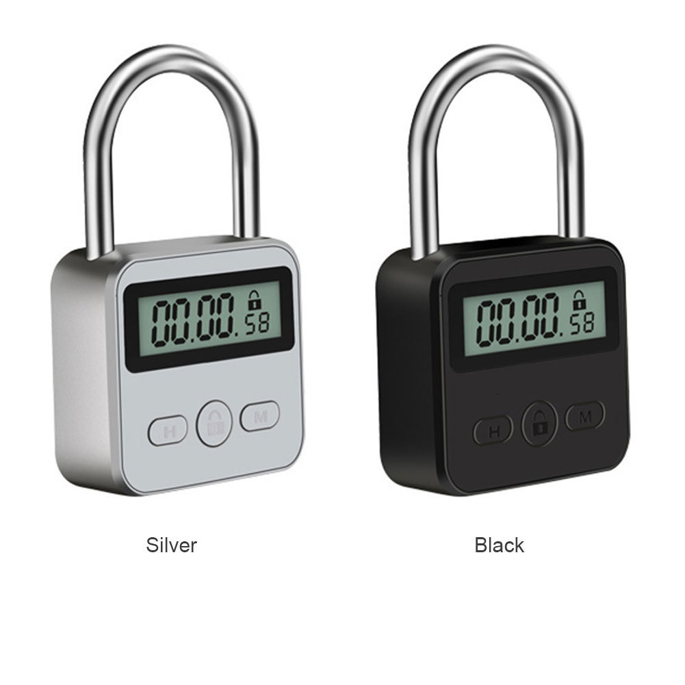 Door Locks Digital Timer Lock USB LCD Display Metal Micro Electronic Rechargeable Time Out Multi Function Heavy Duty Padlock 230830