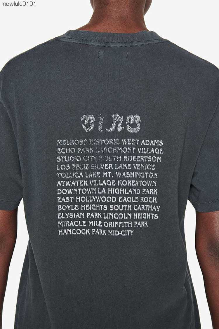 23SS A Bing Fashion Classic Tee Ab New Los Angeles Motorcycle T-shirt Letter Printing Black Gray Cotton Women Short Sleeve 233ess